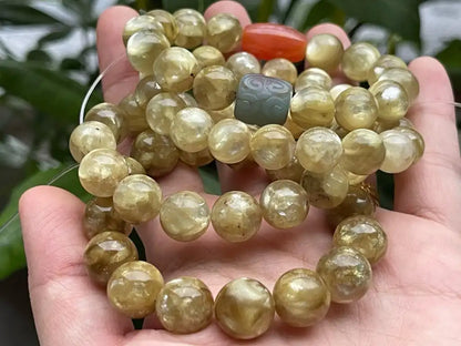 Brazil Golden Mica Bracelet 10-12mm A Grade 100% Natural Crystal Gemstone - JING WEN CRYSTAL