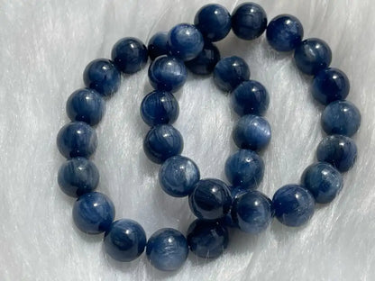 Brazil Kyanite Bracelet 11-12mm A Grade 100% Natural Crystal Gemstone - JING WEN CRYSTAL