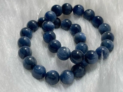 Brazil Kyanite Bracelet 11-12mm A Grade 100% Natural Crystal Gemstone - JING WEN CRYSTAL