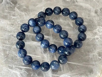 Brazil Kyanite Bracelet 11-12mm A Grade 100% Natural Crystal Gemstone - JING WEN CRYSTAL