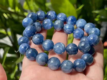 Brazil Kyanite Bracelet 11-12mm A Grade 100% Natural Crystal Gemstone - JING WEN CRYSTAL