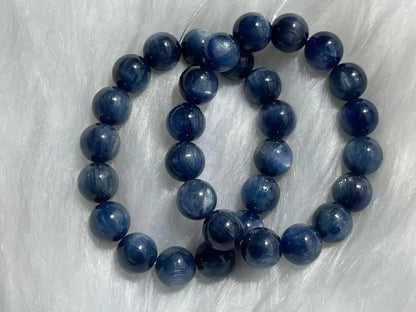 Brazil Kyanite Bracelet 11-12mm A Grade 100% Natural Crystal Gemstone - JING WEN CRYSTAL