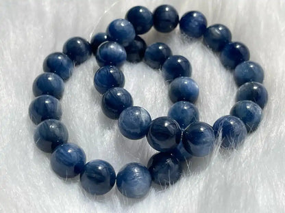 Brazil Kyanite Bracelet 11-12mm A Grade 100% Natural Crystal Gemstone - JING WEN CRYSTAL