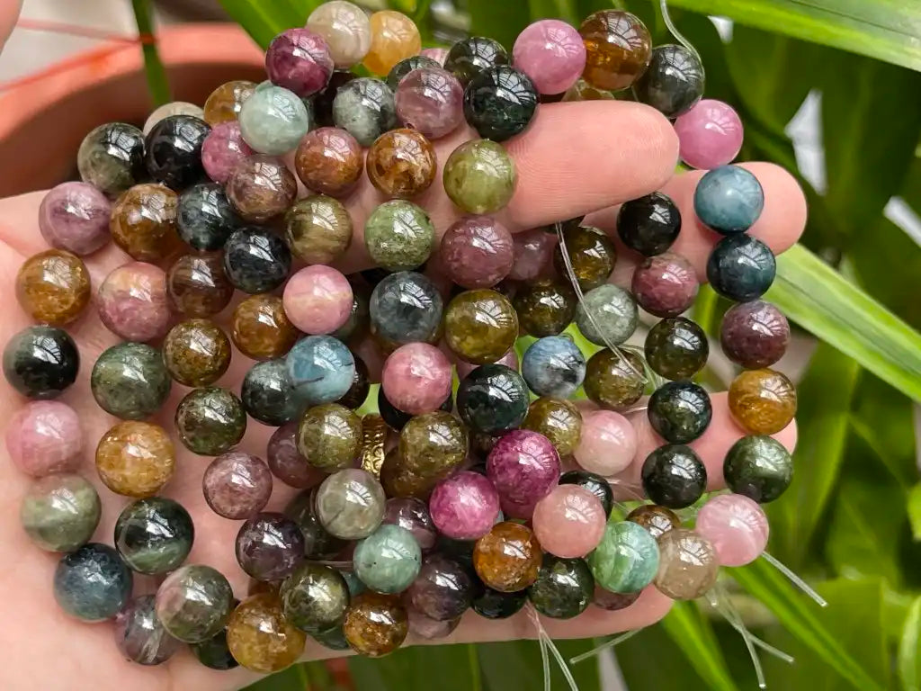 Brazil Multicolor Tourmaline Old Mine Bracelet A Grade 100% Natural Crystal Gemstone - JING WEN CRYSTAL