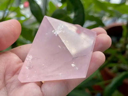 Brazil Rose Quartz Pyramid 100% Natural Crystal Gemstone - JING WEN CRYSTAL