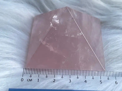 Brazil Rose Quartz Pyramid 100% Natural Crystal Gemstone - JING WEN CRYSTAL