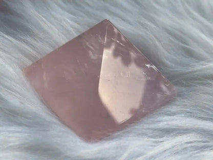 Brazil Rose Quartz Pyramid 100% Natural Crystal Gemstone - JING WEN CRYSTAL