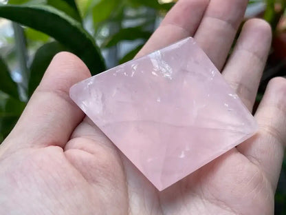 Brazil Rose Quartz Pyramid 100% Natural Crystal Gemstone - JING WEN CRYSTAL