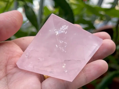 Brazil Rose Quartz Pyramid 100% Natural Crystal Gemstone - JING WEN CRYSTAL