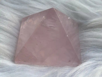 Brazil Rose Quartz Pyramid 100% Natural Crystal Gemstone - JING WEN CRYSTAL