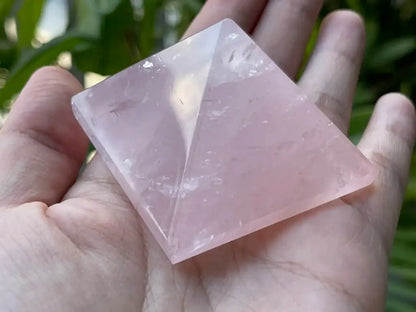 Brazil Rose Quartz Pyramid 100% Natural Crystal Gemstone - JING WEN CRYSTAL