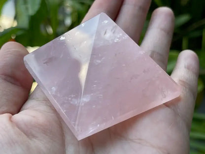 Brazil Rose Quartz Pyramid 100% Natural Crystal Gemstone - JING WEN CRYSTAL