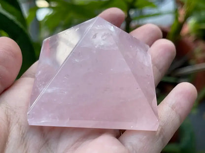 Brazil Rose Quartz Pyramid 100% Natural Crystal Gemstone - JING WEN CRYSTAL