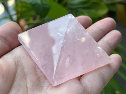 Brazil Rose Quartz Pyramid 100% Natural Crystal Gemstone - JING WEN CRYSTAL