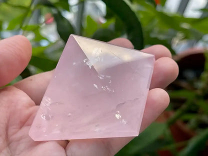 Brazil Rose Quartz Pyramid 100% Natural Crystal Gemstone - JING WEN CRYSTAL