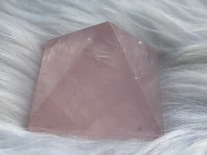 Brazil Rose Quartz Pyramid 100% Natural Crystal Gemstone - JING WEN CRYSTAL