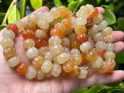 Brazil Yellow Jade Pumpkin Bracelet 12-13mm A Grade 100% Natural Crystal Gemstone - JING WEN CRYSTAL