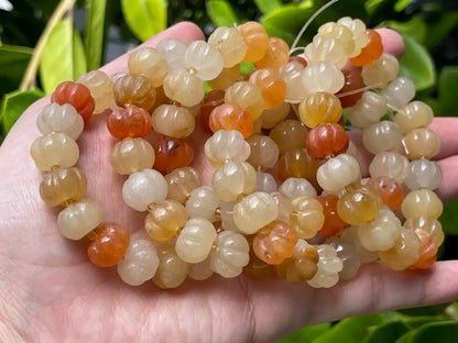 Brazil Yellow Jade Pumpkin Bracelet 12-13mm A Grade 100% Natural Crystal Gemstone - JING WEN CRYSTAL