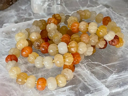 Brazil Yellow Jade Pumpkin Bracelet 12-13mm A Grade 100% Natural Crystal Gemstone - JING WEN CRYSTAL