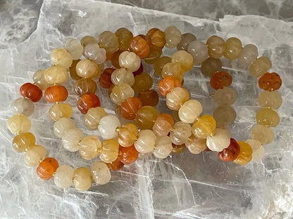 Brazil Yellow Jade Pumpkin Bracelet 12-13mm A Grade 100% Natural Crystal Gemstone - JING WEN CRYSTAL