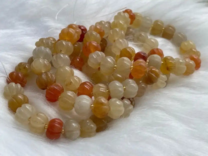 Brazil Yellow Jade Pumpkin Bracelet 12-13mm A Grade 100% Natural Crystal Gemstone - JING WEN CRYSTAL