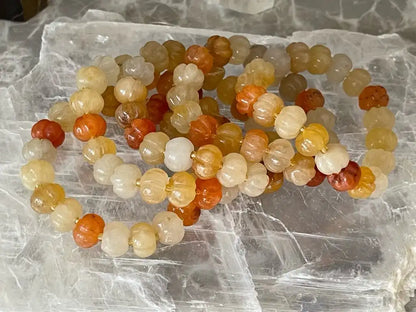 Brazil Yellow Jade Pumpkin Bracelet 12-13mm A Grade 100% Natural Crystal Gemstone - JING WEN CRYSTAL