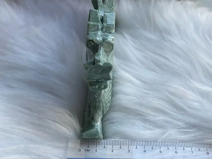 Burma Green Jade Dragon Carving 15-16cm 100% Natural Crystal Gemstone - JING WEN CRYSTAL