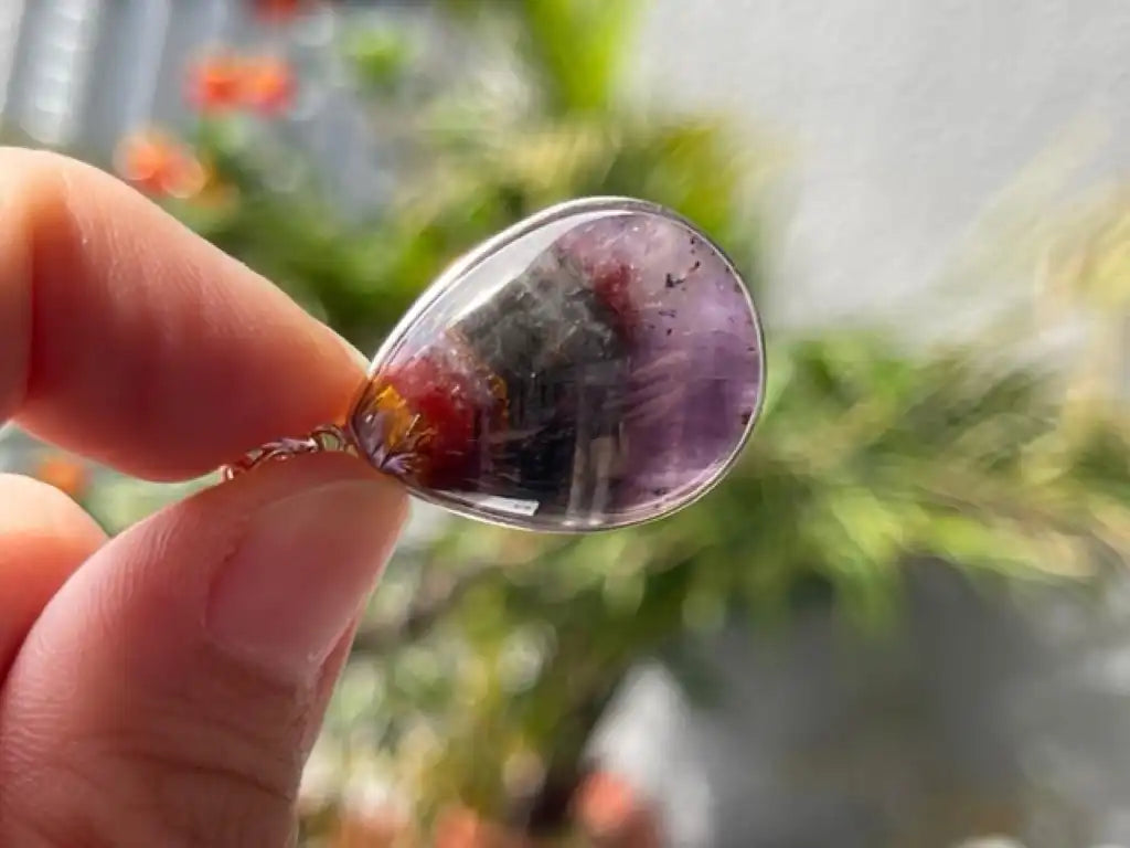 Canada Auralite 23 Pendant in Silver 925 A Grade 100% Natural Crystal Gemstone - JING WEN CRYSTAL