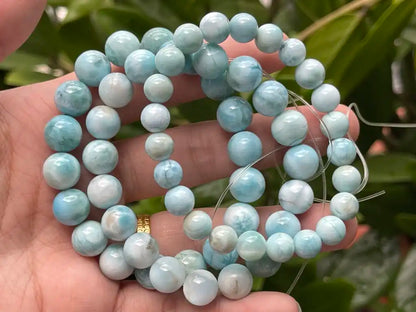 Dominican Republic Larimar Bracelet A Grade 100% Natural Crystal Gemstone - JING WEN CRYSTAL