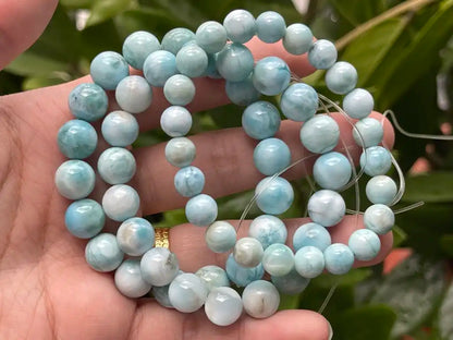 Dominican Republic Larimar Bracelet A Grade 100% Natural Crystal Gemstone - JING WEN CRYSTAL