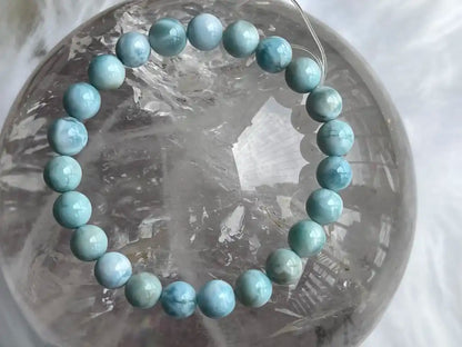 Dominican Republic Larimar Bracelet A Grade 100% Natural Crystal Gemstone - JING WEN CRYSTAL