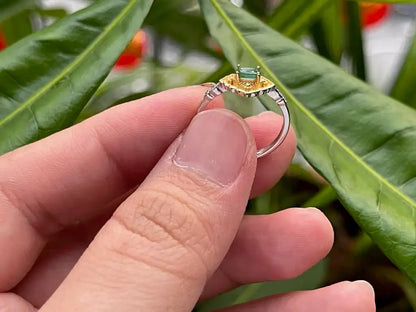 Ethiopian Emerald Adjustable Ring A Grade in Silver 925 100% Natural Crystal Gemstone - JING WEN CRYSTAL