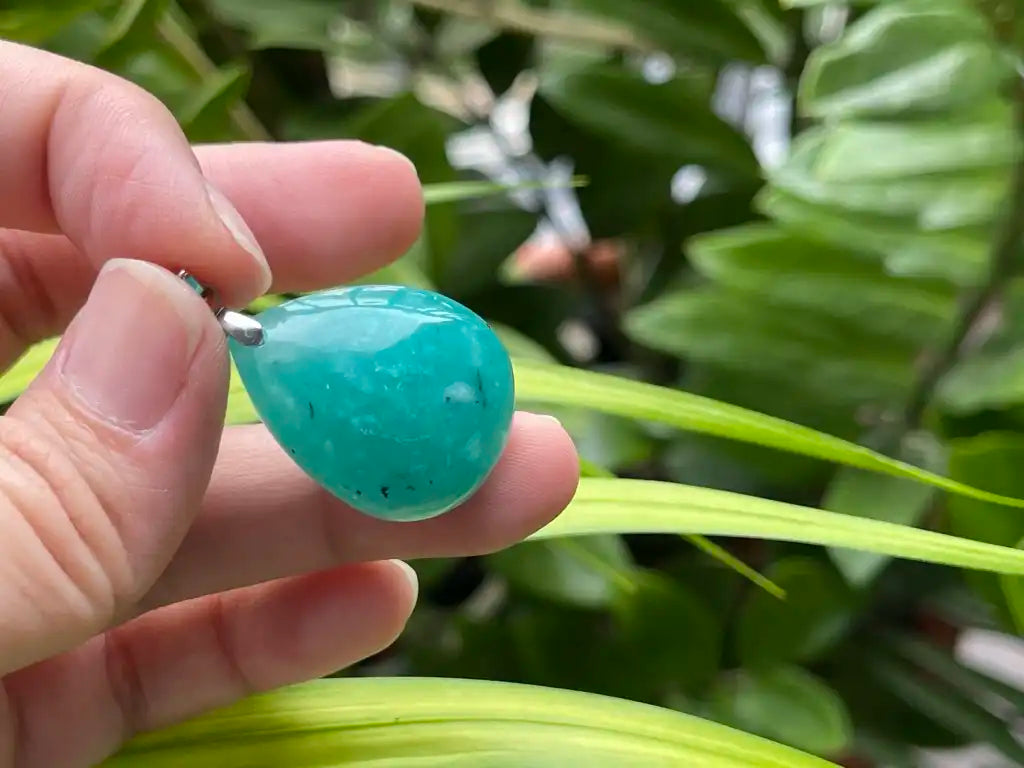 Russia Amazonite Pendant A Grade 100% Natural Crystal Gemstone - JING WEN CRYSTAL