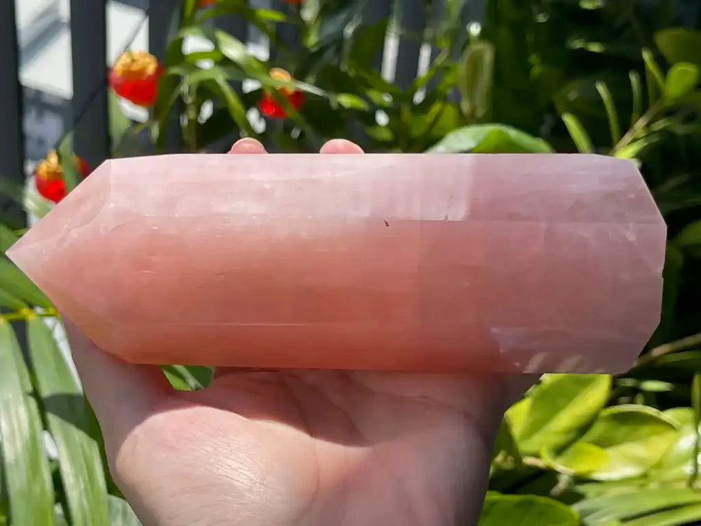 Madagascar Rose Quartz Tower 100% Natural Crystal Gemstone - JING WEN CRYSTAL