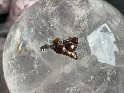 Mexico Fire Agate Raw Pendant A Grade 100% Natural Crystal Gemstone - JING WEN CRYSTAL