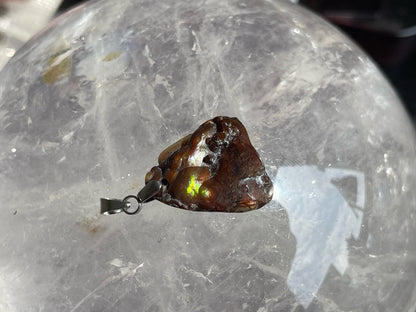 Mexico Fire Agate Raw Pendant A Grade 100% Natural Crystal Gemstone - JING WEN CRYSTAL