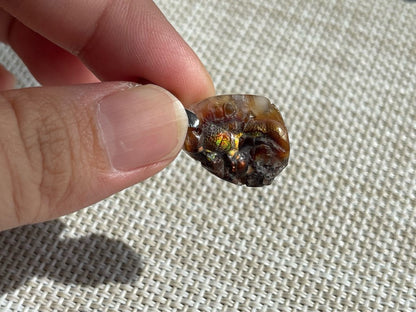 Mexico Fire Agate Raw Pendant A Grade 100% Natural Crystal Gemstone - JING WEN CRYSTAL