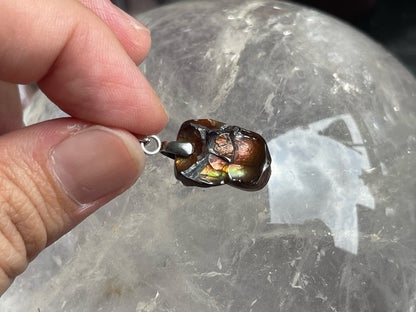 Mexico Fire Agate Raw Pendant A Grade 100% Natural Crystal Gemstone - JING WEN CRYSTAL