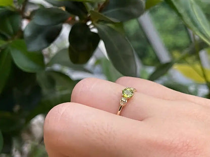 Pakistan Peridot Adjustable Ring A Grade in Silver 925 100% Natural Crystal Gemstone - JING WEN CRYSTAL