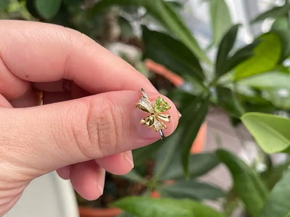 Pakistan Peridot Adjustable Ring A Grade in Silver 925 100% Natural Crystal Gemstone - JING WEN CRYSTAL