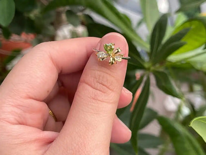 Pakistan Peridot Adjustable Ring A Grade in Silver 925 100% Natural Crystal Gemstone - JING WEN CRYSTAL