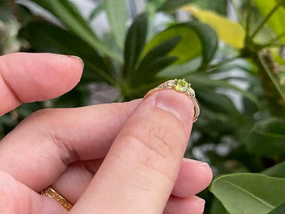 Pakistan Peridot Adjustable Ring A Grade in Silver 925 100% Natural Crystal Gemstone - JING WEN CRYSTAL