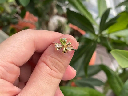 Pakistan Peridot Adjustable Ring A Grade in Silver 925 100% Natural Crystal Gemstone - JING WEN CRYSTAL