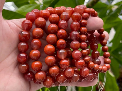 India Rare Old Mine Natural Red Agate Bracelet A Grade 100% Natural Crystal Gemstone - JING WEN CRYSTAL