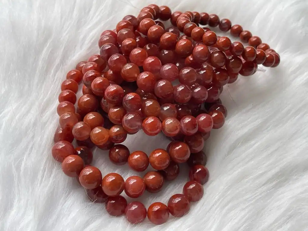 India Rare Old Mine Natural Red Agate Bracelet A Grade 100% Natural Crystal Gemstone - JING WEN CRYSTAL