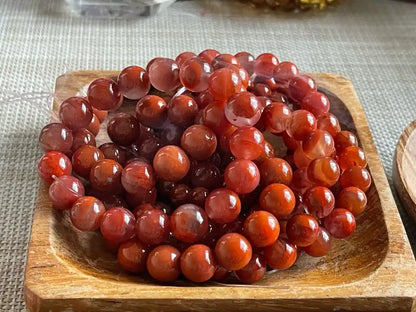 India Rare Old Mine Natural Red Agate Bracelet A Grade 100% Natural Crystal Gemstone - JING WEN CRYSTAL