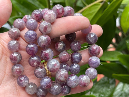 South Africa Pink Lavendar Tourmaline Bracelet A Grade 100% Natural Crystal Gemstone - JING WEN CRYSTAL