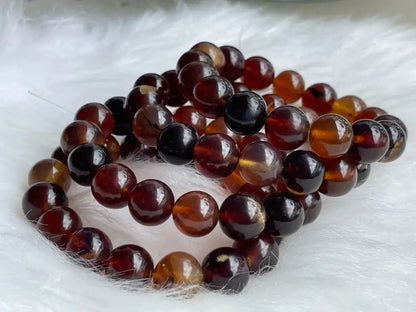 Strong Energy Healing Amber Bracelet 11-12mm A Grade 100% Natural Crystal Gemstone - JING WEN CRYSTAL