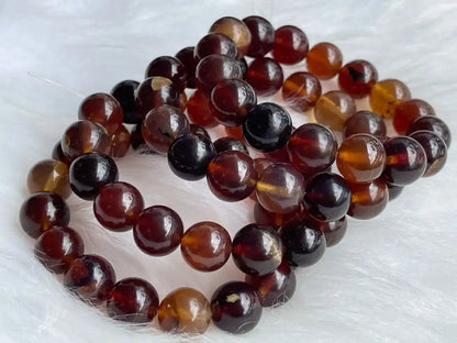 Strong Energy Healing Amber Bracelet 11-12mm A Grade 100% Natural Crystal Gemstone - JING WEN CRYSTAL