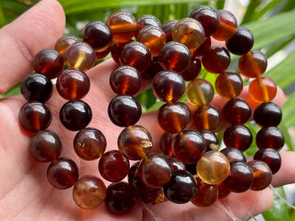 Strong Energy Healing Amber Bracelet 11-12mm A Grade 100% Natural Crystal Gemstone - JING WEN CRYSTAL